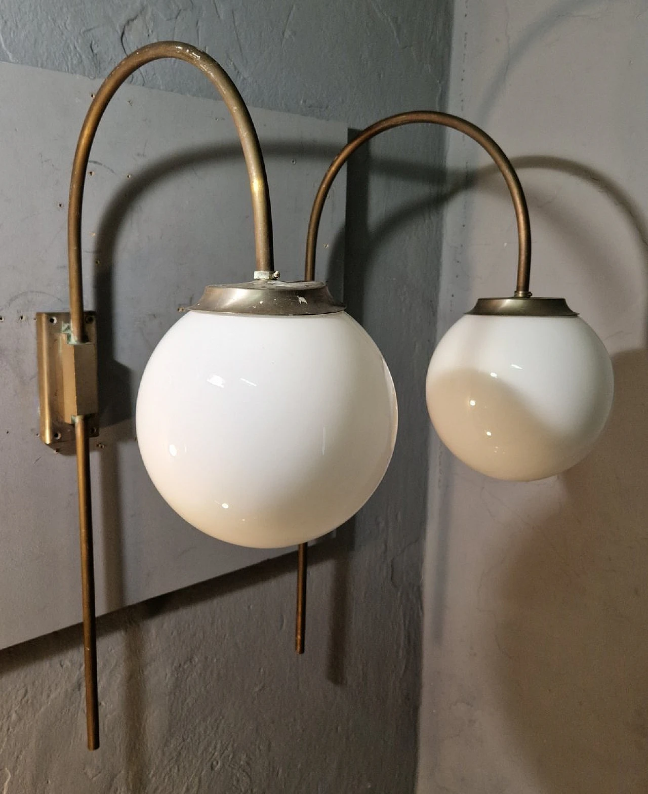 Coppia di lampade da parete con sfere One Lattima di Candle, anni '70 1