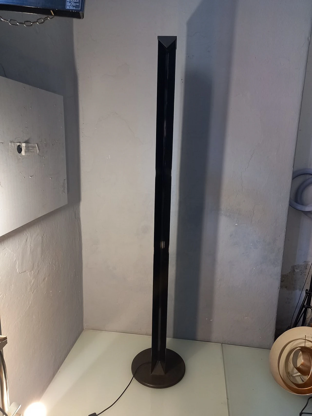 Black Aloe floor lamp by Gianfranco Frattini for Luci, 1980s 1