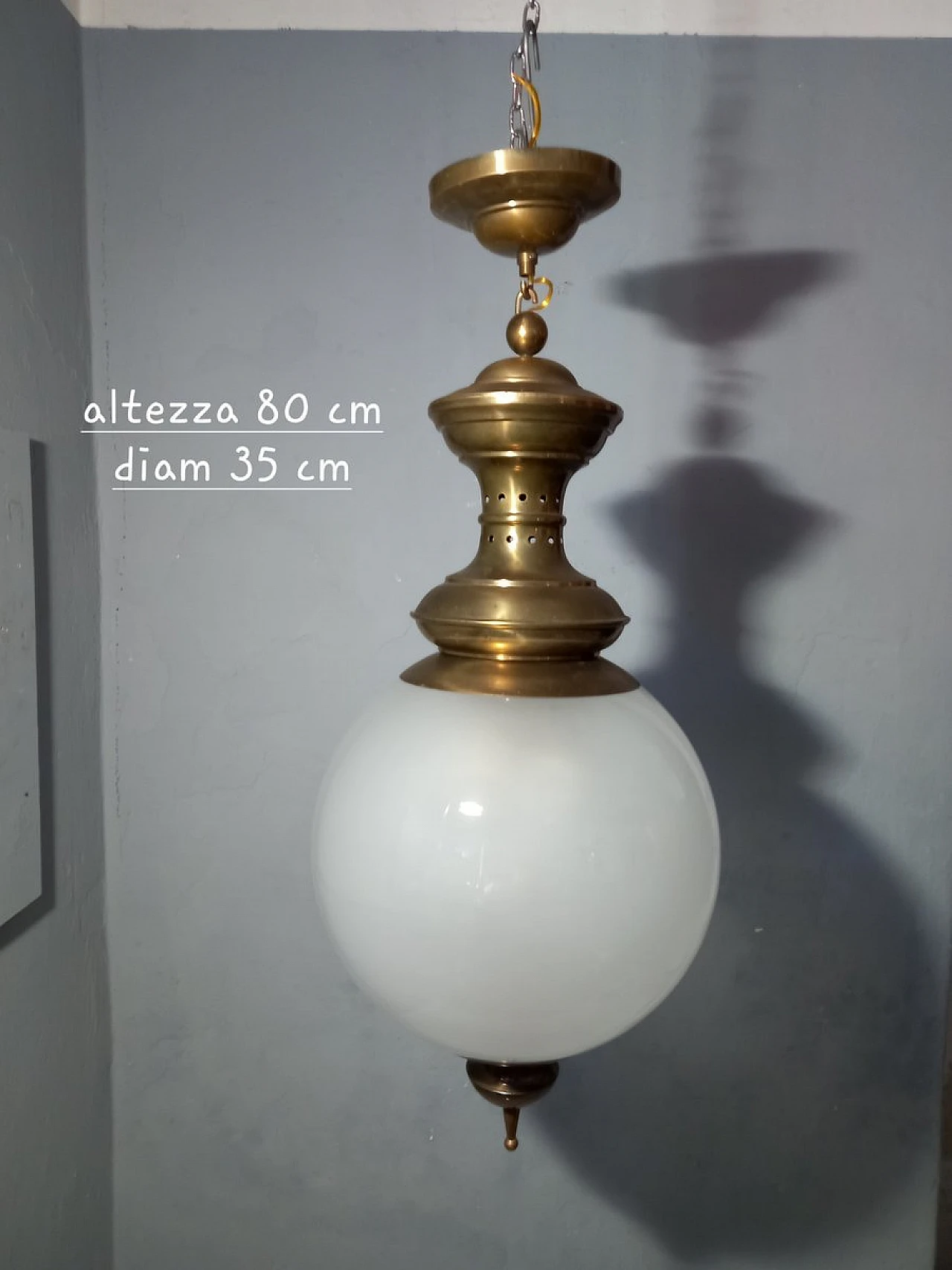 Lampadario Boccia Ls1 vetro di Caccia Dominioni per Azucena, anni '60 3