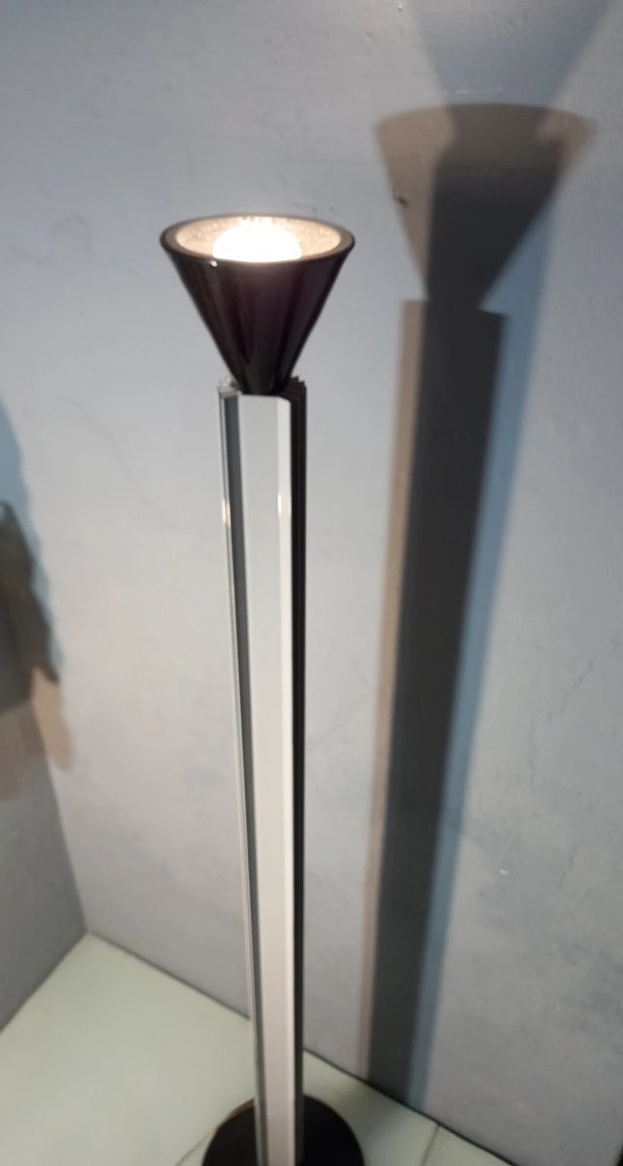 Grey lacquered aluminium floor lamp by Michele De Lucchi, 1990s 3