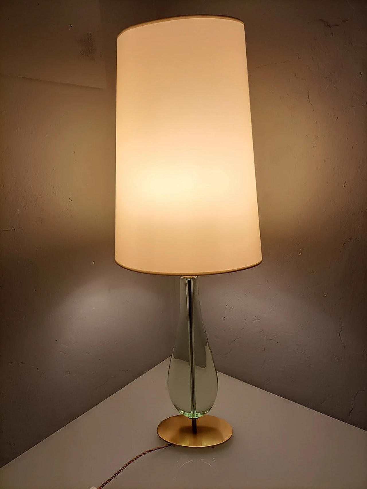 Lampada da tavolo Mod 2206 in ottone e vetro di Max Ingrand per Fontana Arte, anni '50 7