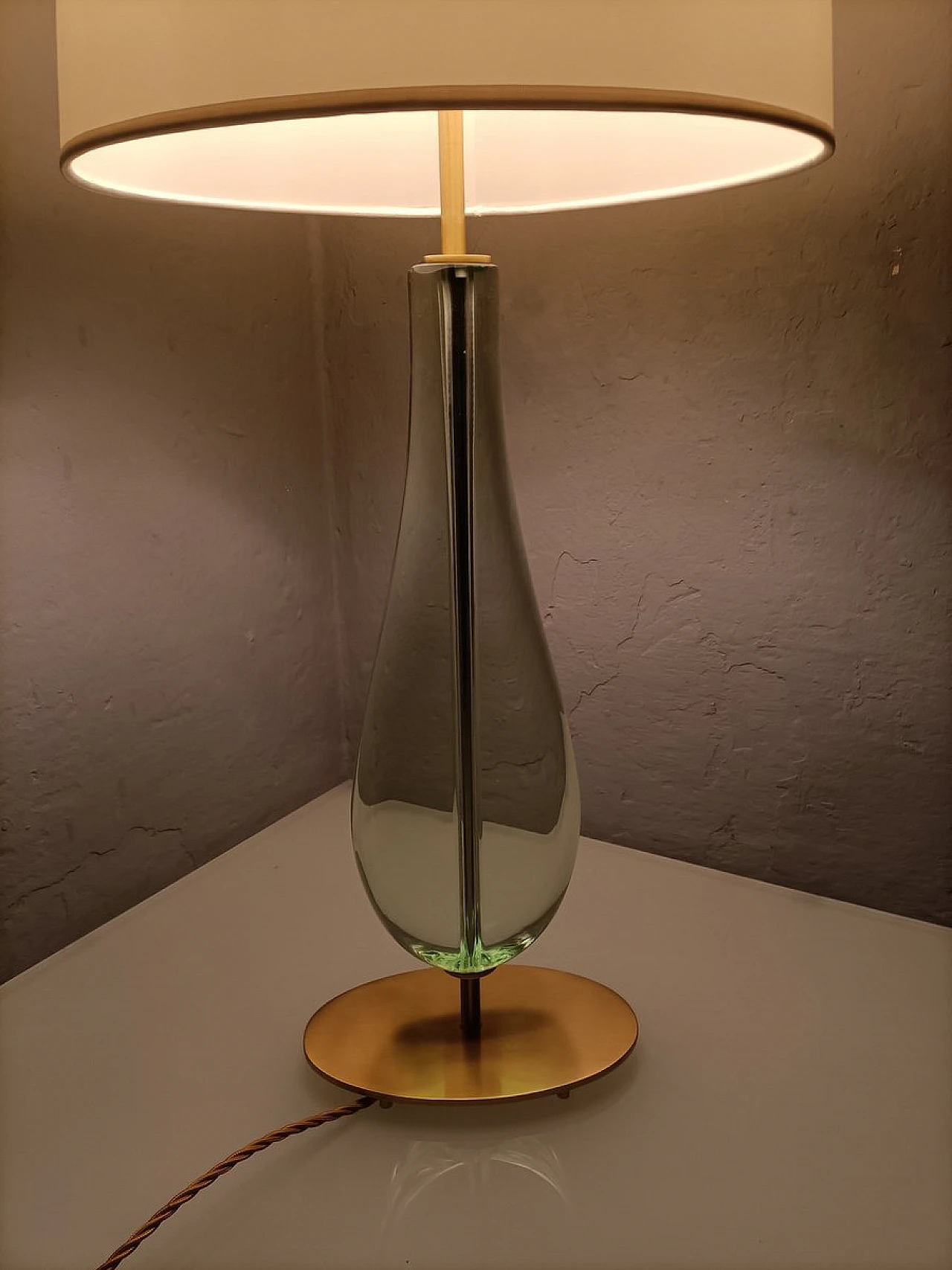 Lampada da tavolo Mod 2206 in ottone e vetro di Max Ingrand per Fontana Arte, anni '50 10