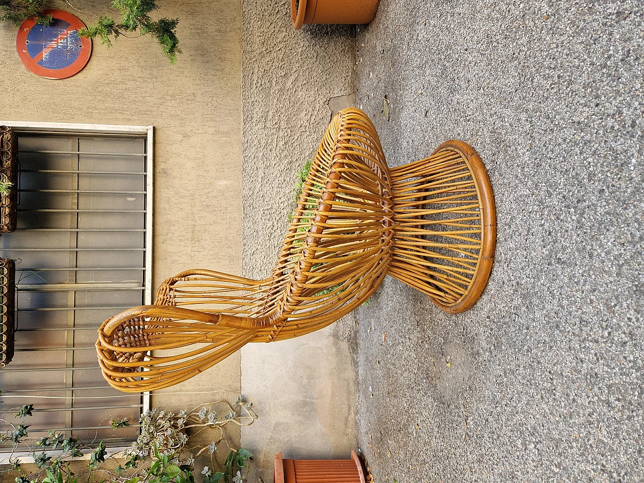 Coppia di poltrone di Franco Albini per Bonacina in rattan, anni '60 3