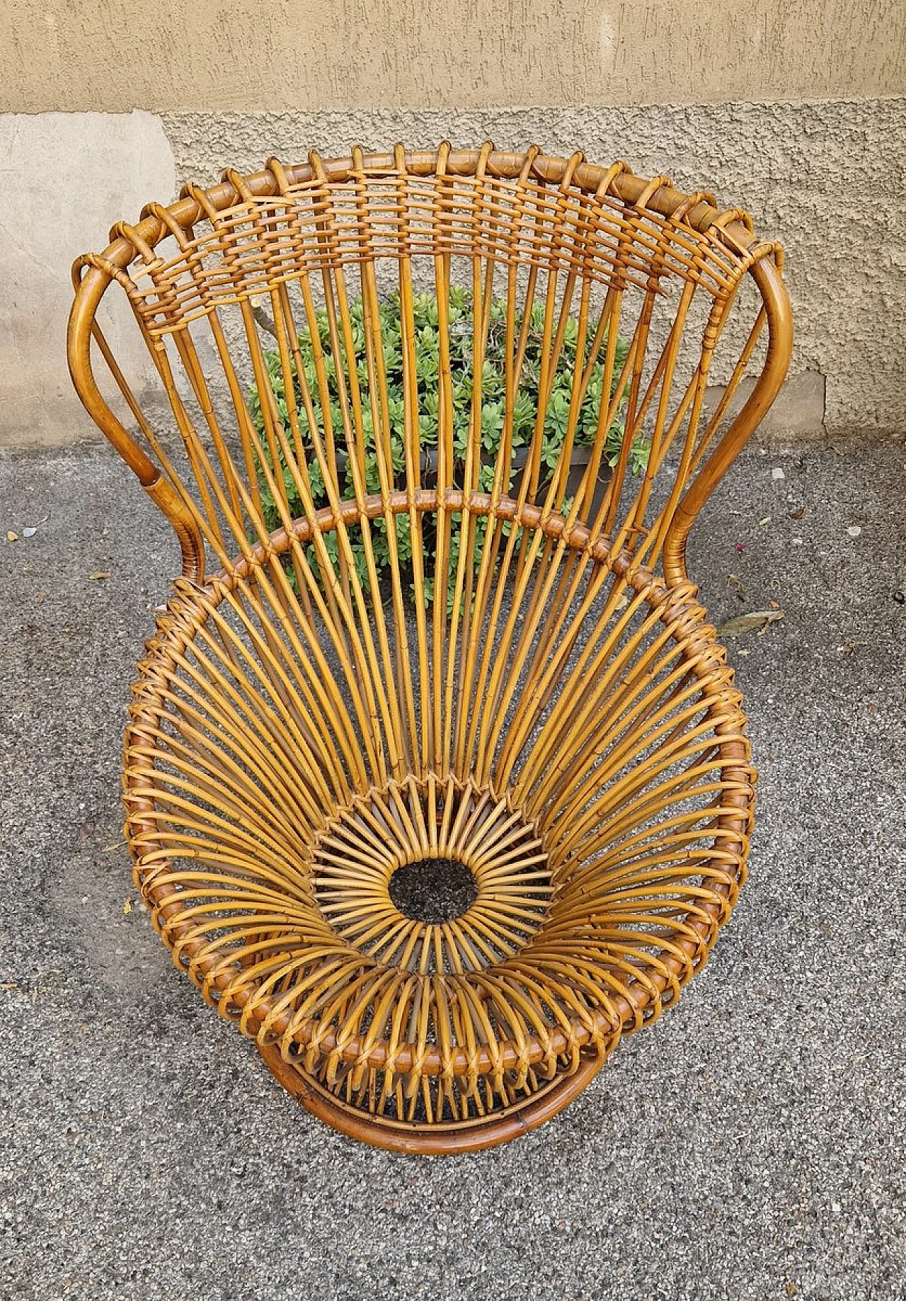 Coppia di poltrone di Franco Albini per Bonacina in rattan, anni '60 6