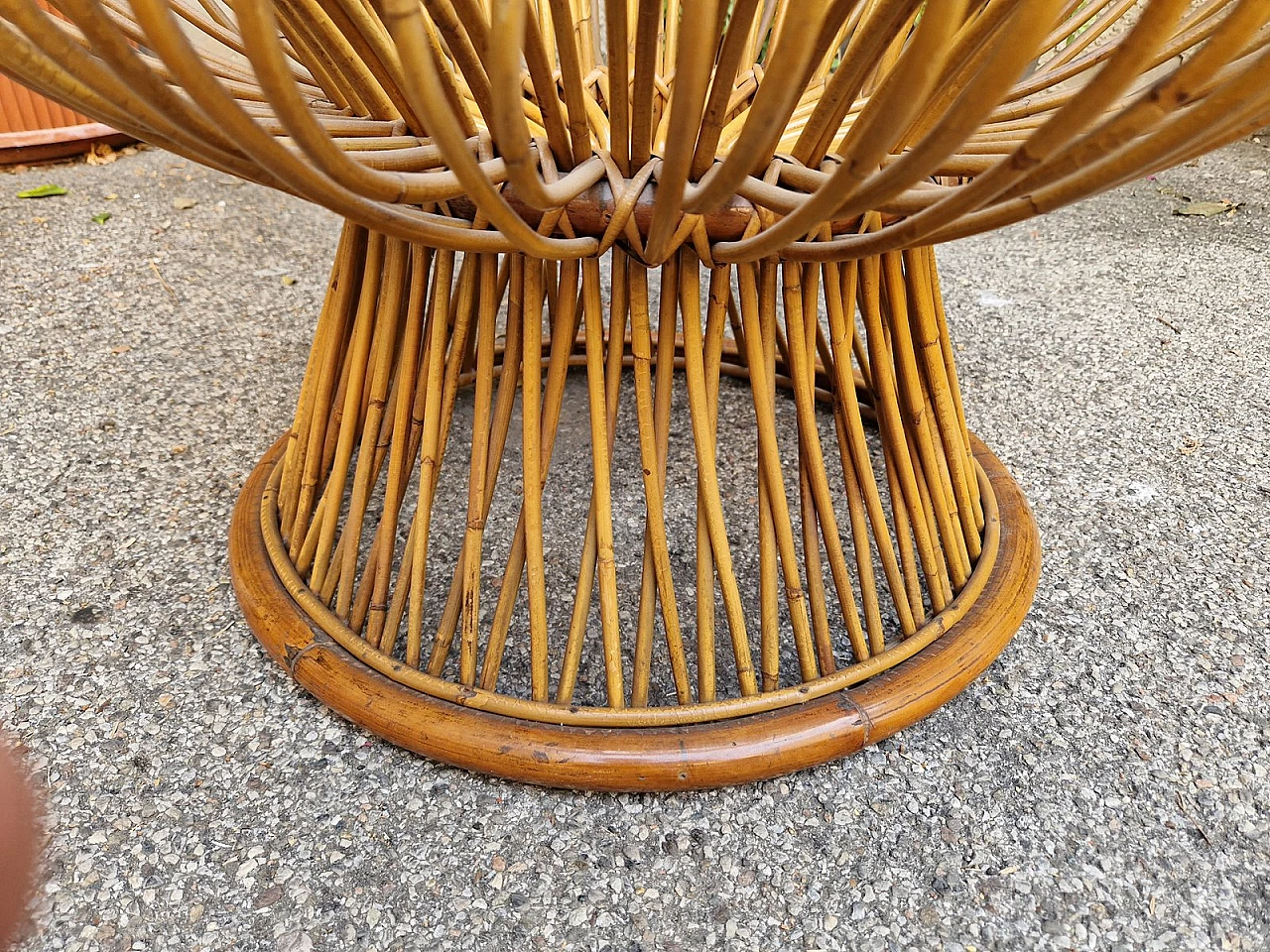 Coppia di poltrone di Franco Albini per Bonacina in rattan, anni '60 7