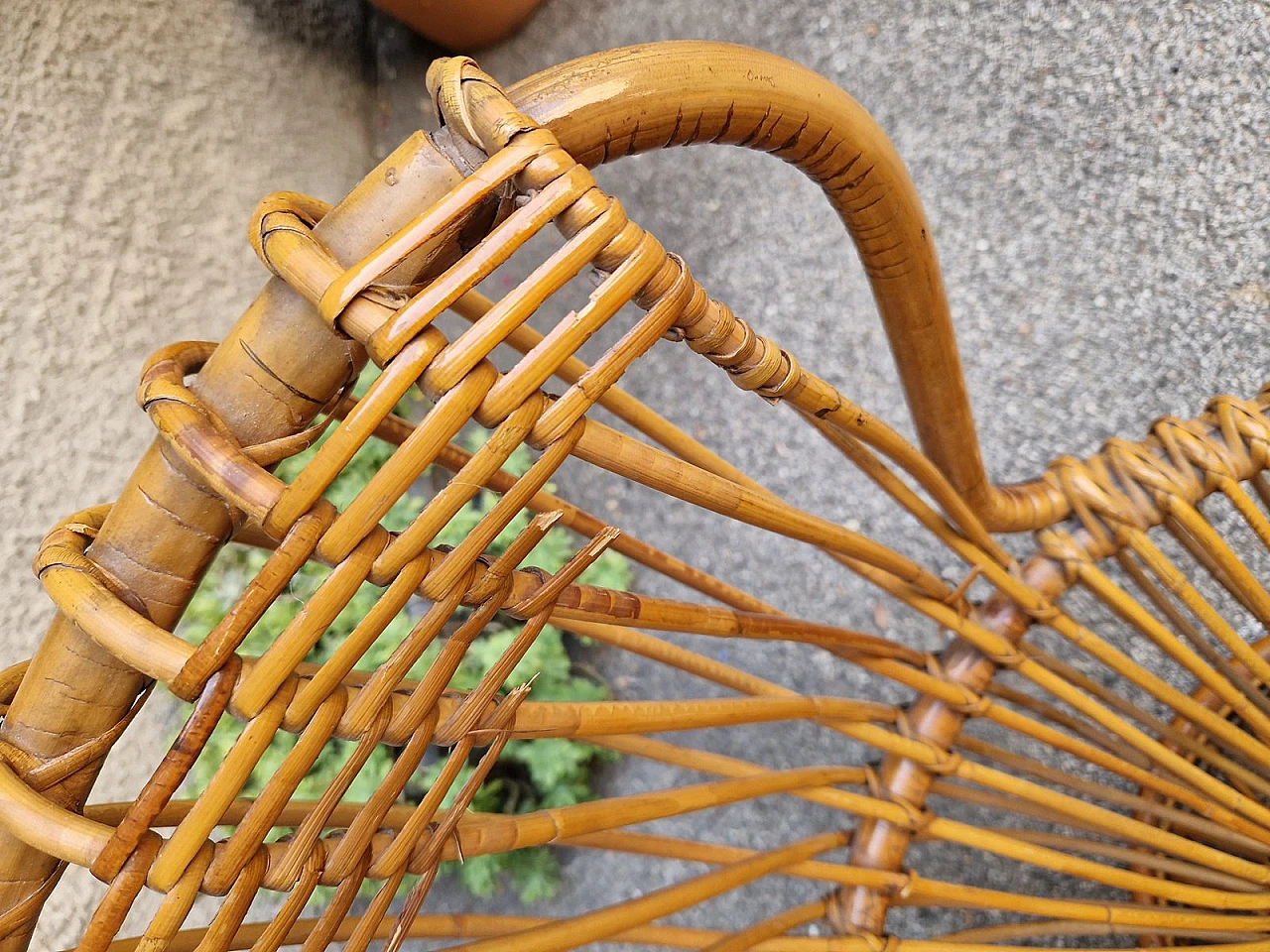 Coppia di poltrone di Franco Albini per Bonacina in rattan, anni '60 9