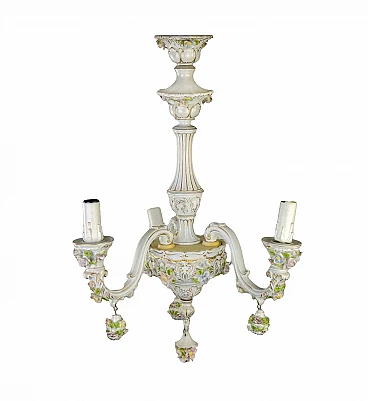 Capodimonte chandelier, 1940s-1950s