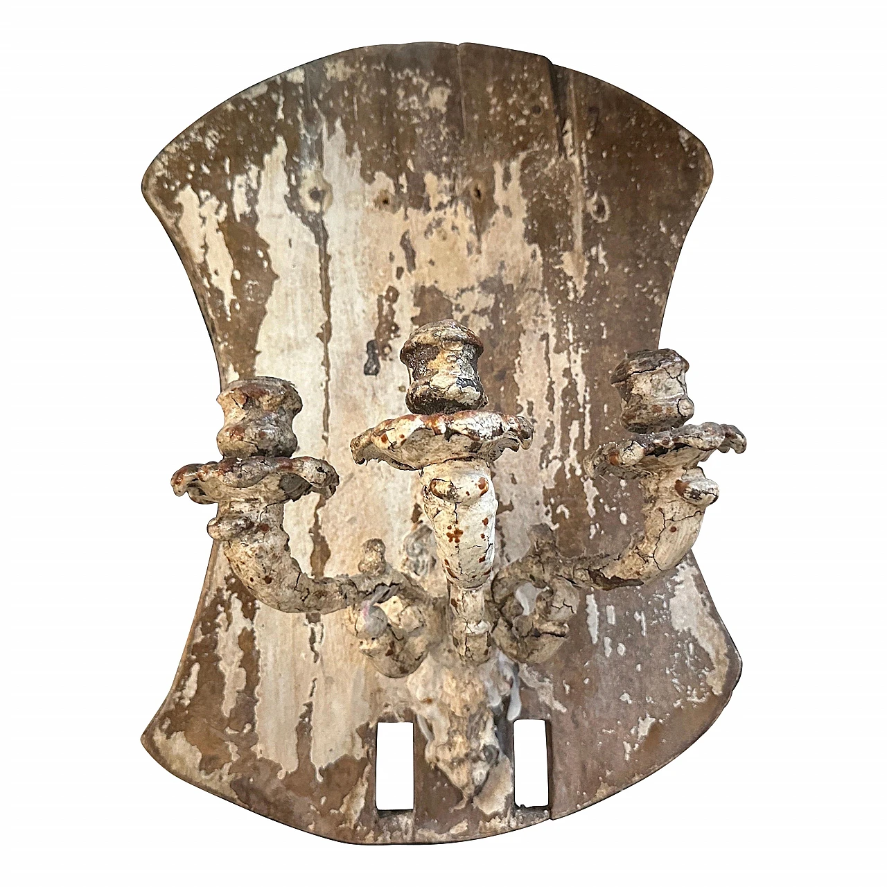 Wood and iron candle sconce, 19th century 1