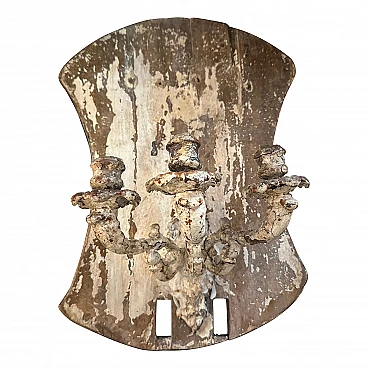 Wood and iron candle sconce, 19th century