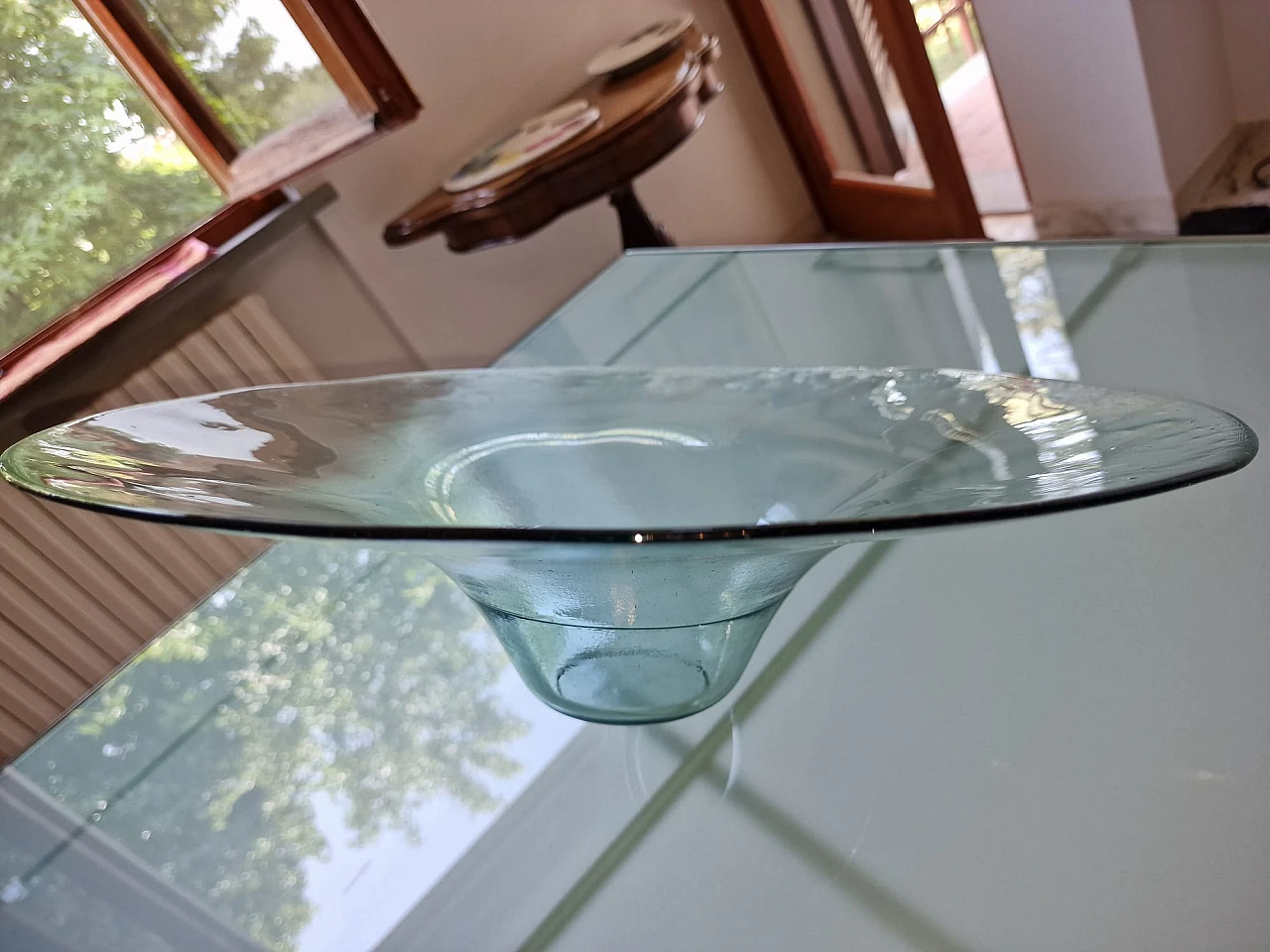 Large blown bubble glass bowl, 90s 3