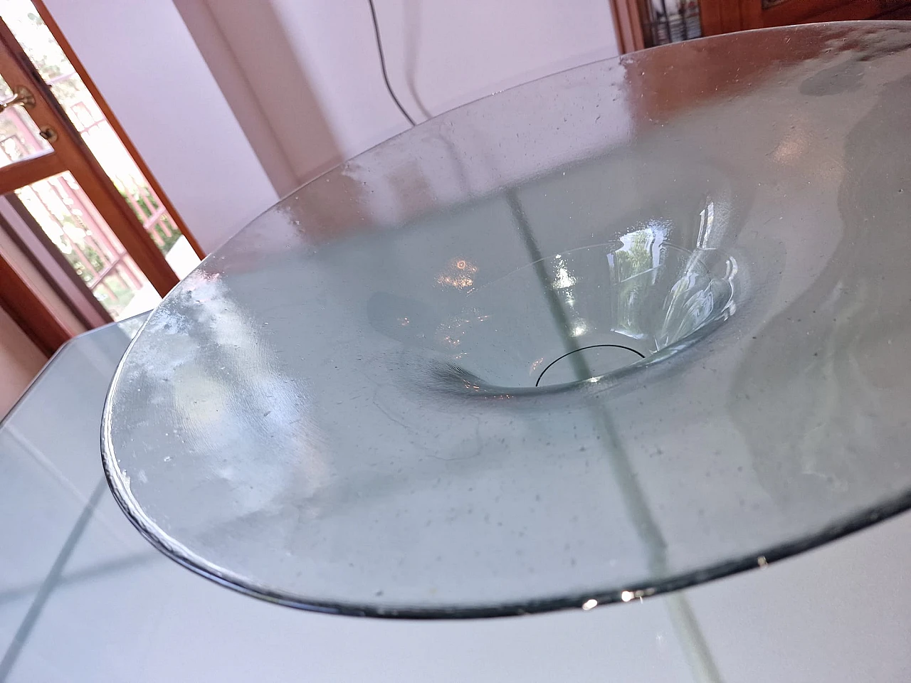 Large blown bubble glass bowl, 90s 5