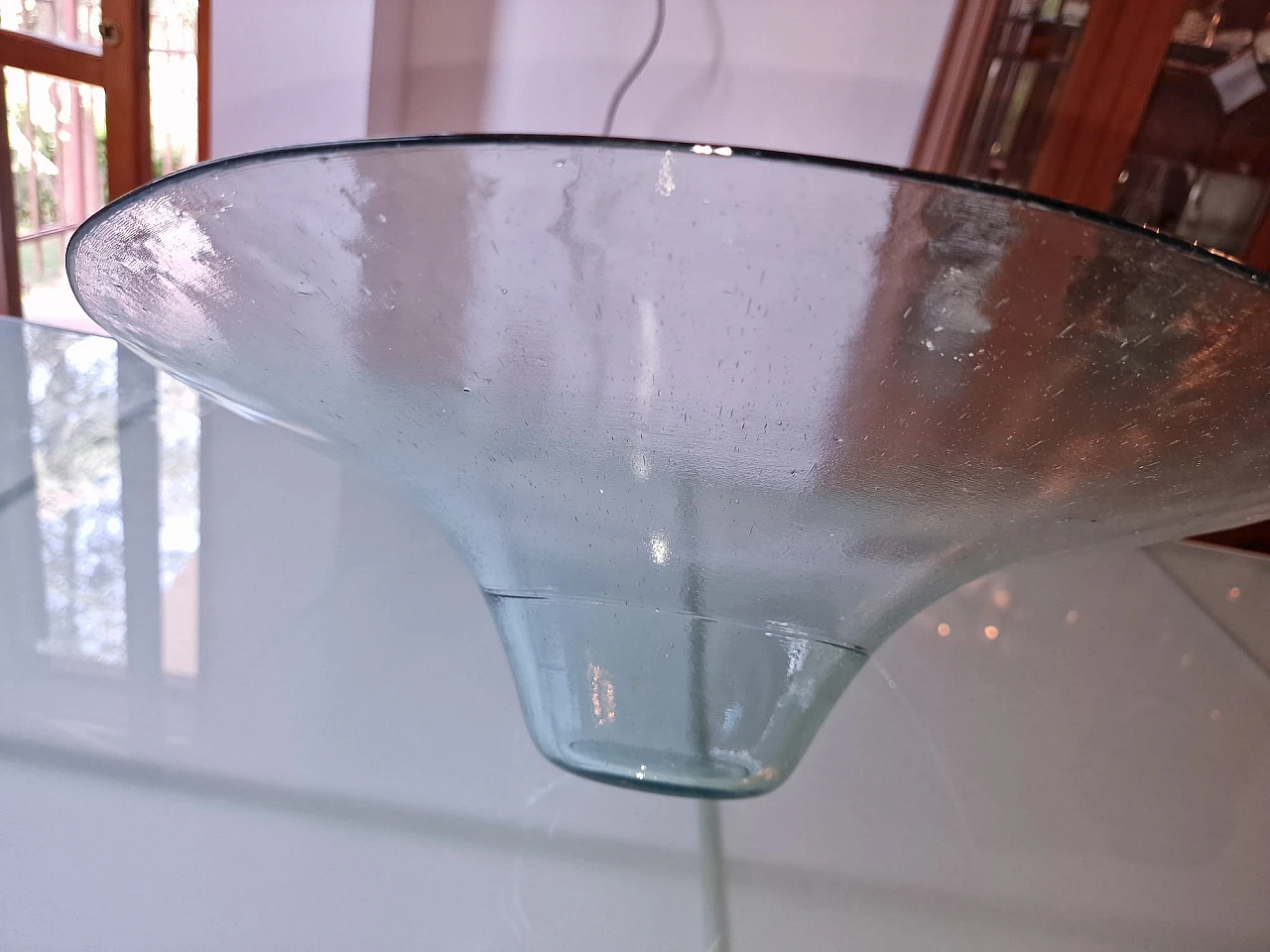 Large blown bubble glass bowl, 90s 6