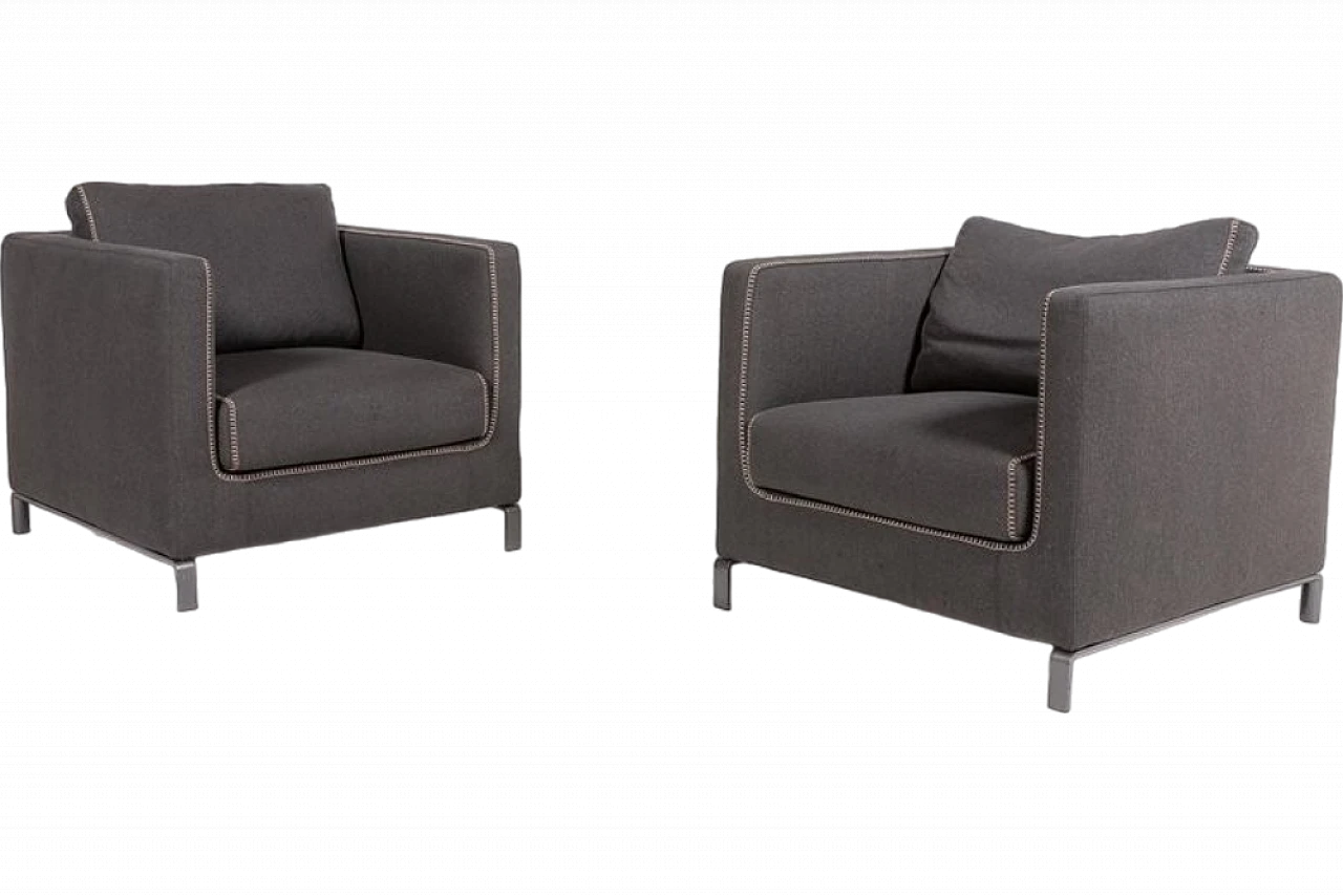 Pair of Armchairs Ray by Antonio Citterio for B&B Italia 10