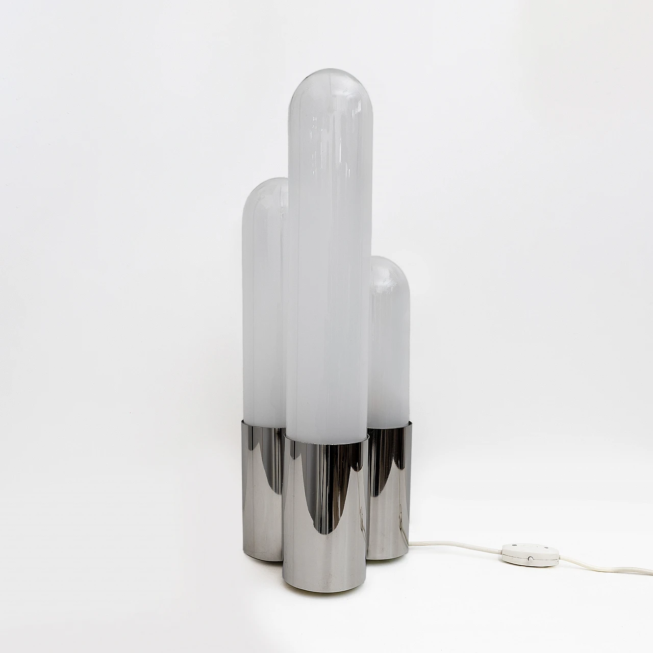 3-Lights table lamp in glass & metal by Nason for Mazzega, 1960s 2