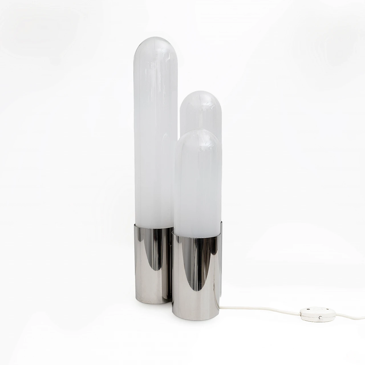 3-Lights table lamp in glass & metal by Nason for Mazzega, 1960s 6