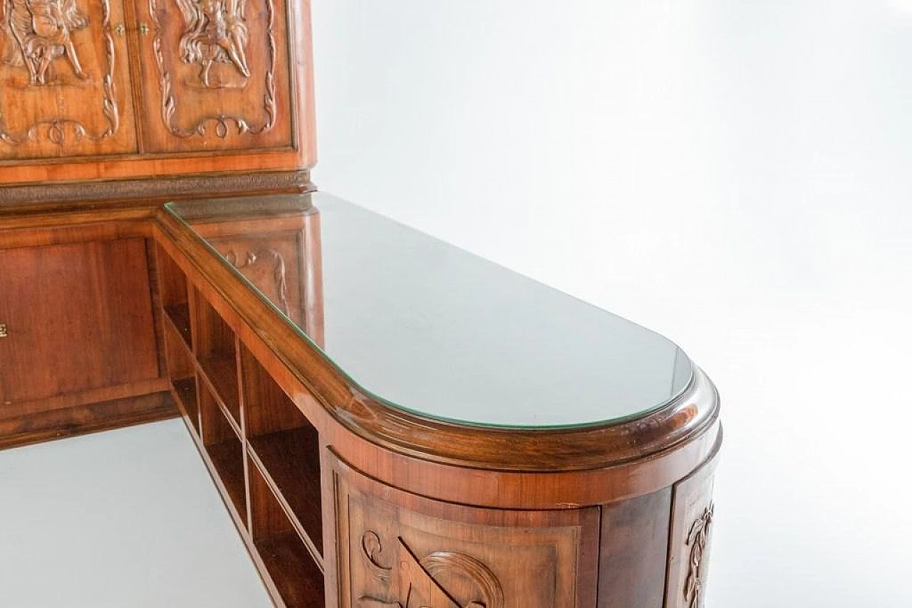 Handcrafted cabinet with carvings, 1950s 5