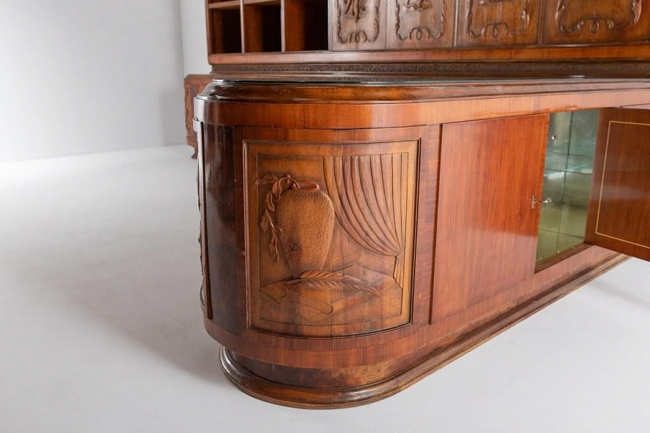 Handcrafted cabinet with carvings, 1950s 7