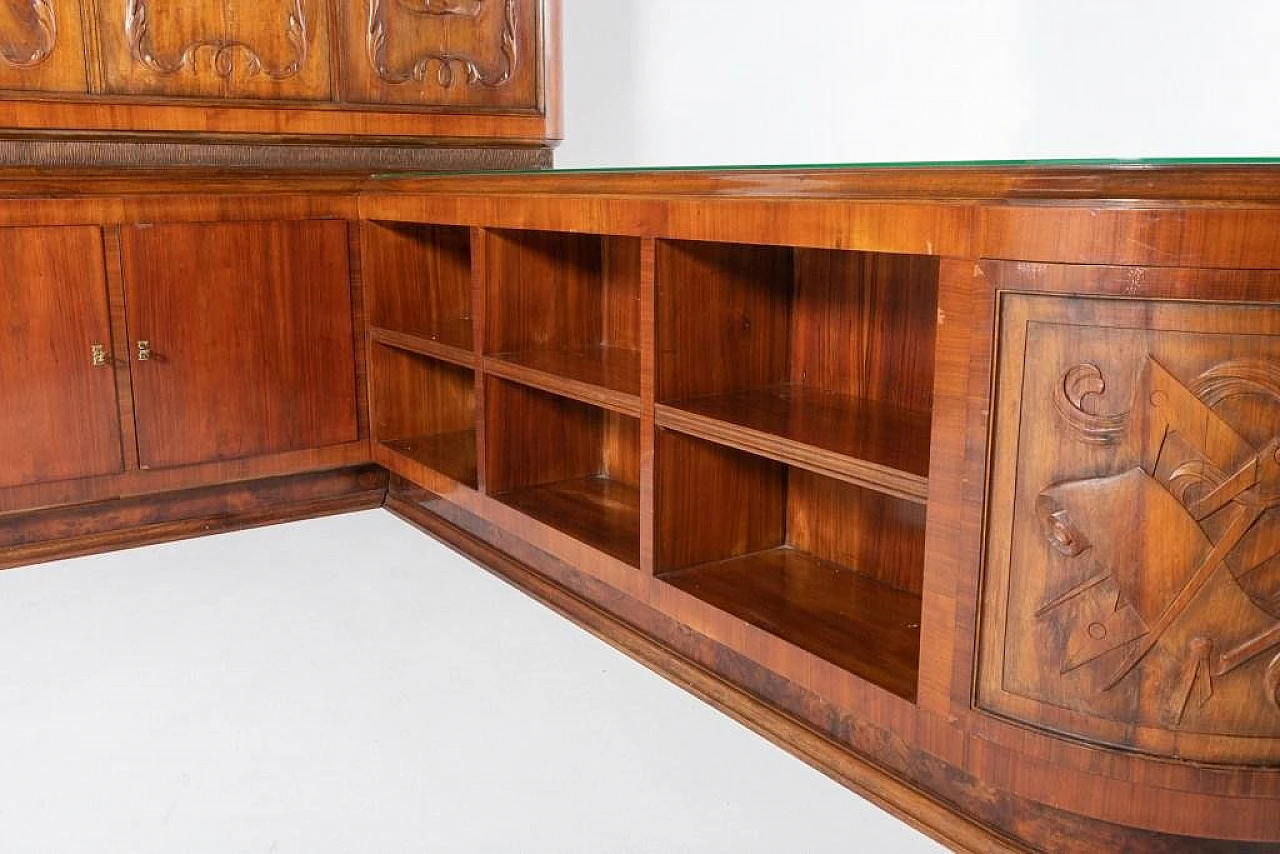 Handcrafted cabinet with carvings, 1950s 9