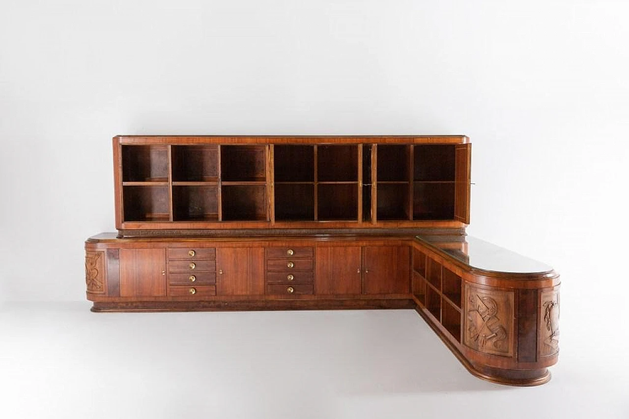 Handcrafted cabinet with carvings, 1950s 11