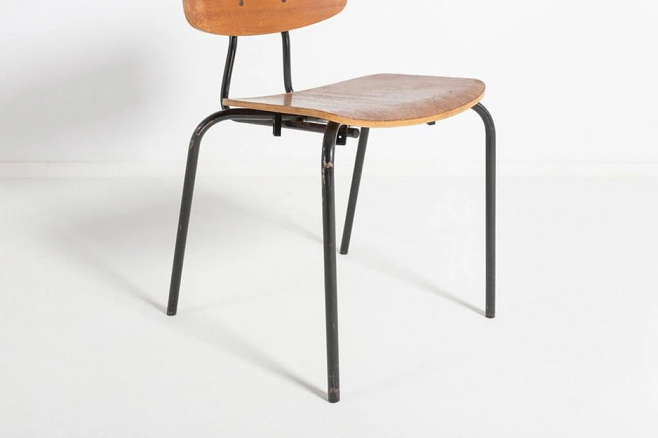 3 Steel and wood school chairs, 1960s 4