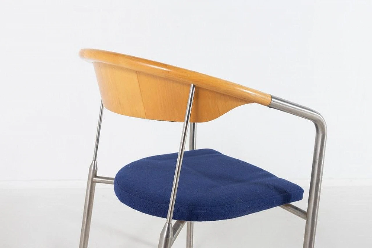 4 Steel and fabric chairs by Hansen & Sorensen, 1990s 9