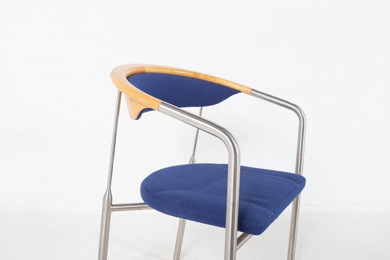 4 Steel and fabric chairs by Hansen & Sorensen, 1990s 12