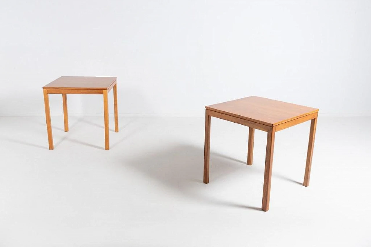 Pair of Scandinavian walnut tables, 1960s 1