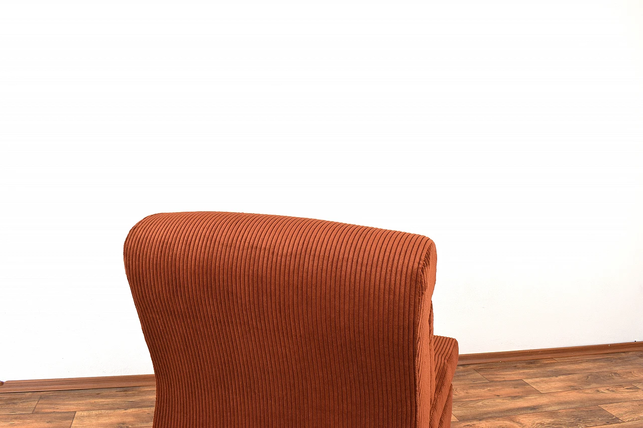 Pair of modular armchairs in brown courdroy & metal, 1970s 15