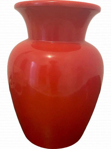 Red ceramic vase by Ponti & Garibaldi for Richard Ginori, 1940s