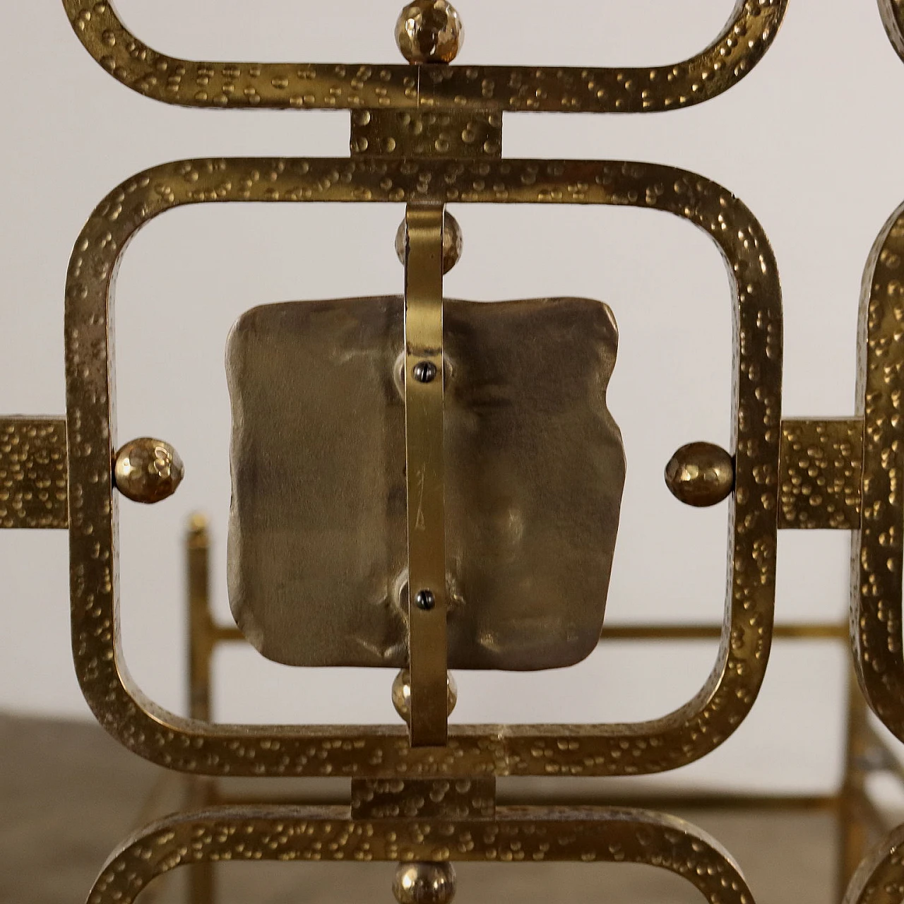 Pair of single beds in brass decorated with tiles, 1960s 9