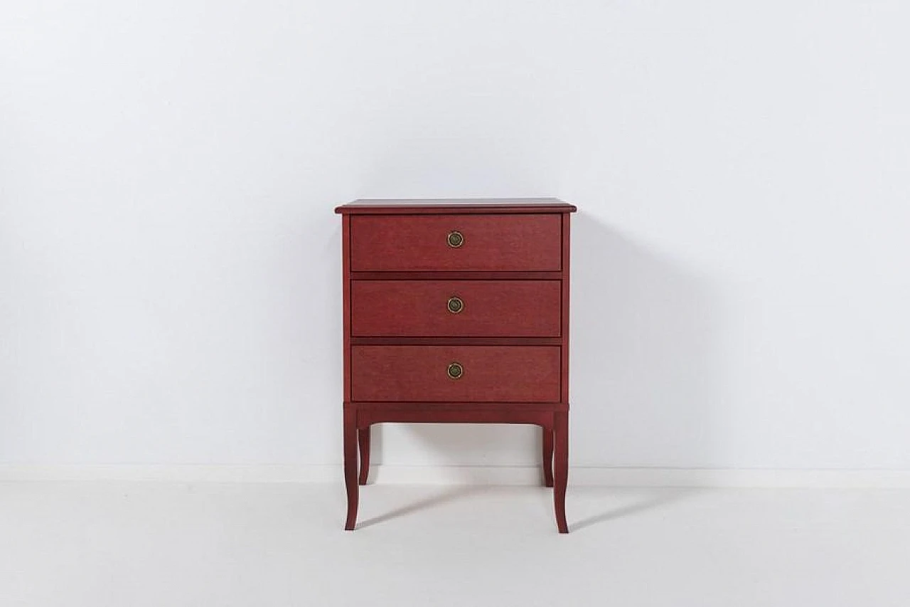 Credenza bassa in legno con specchio, anni '70 3