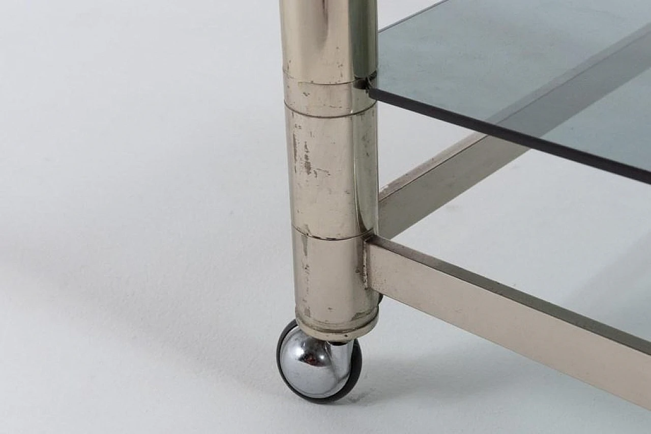 Modern Italian Chromed Steel Serving Cart Side Table, 1970s 8