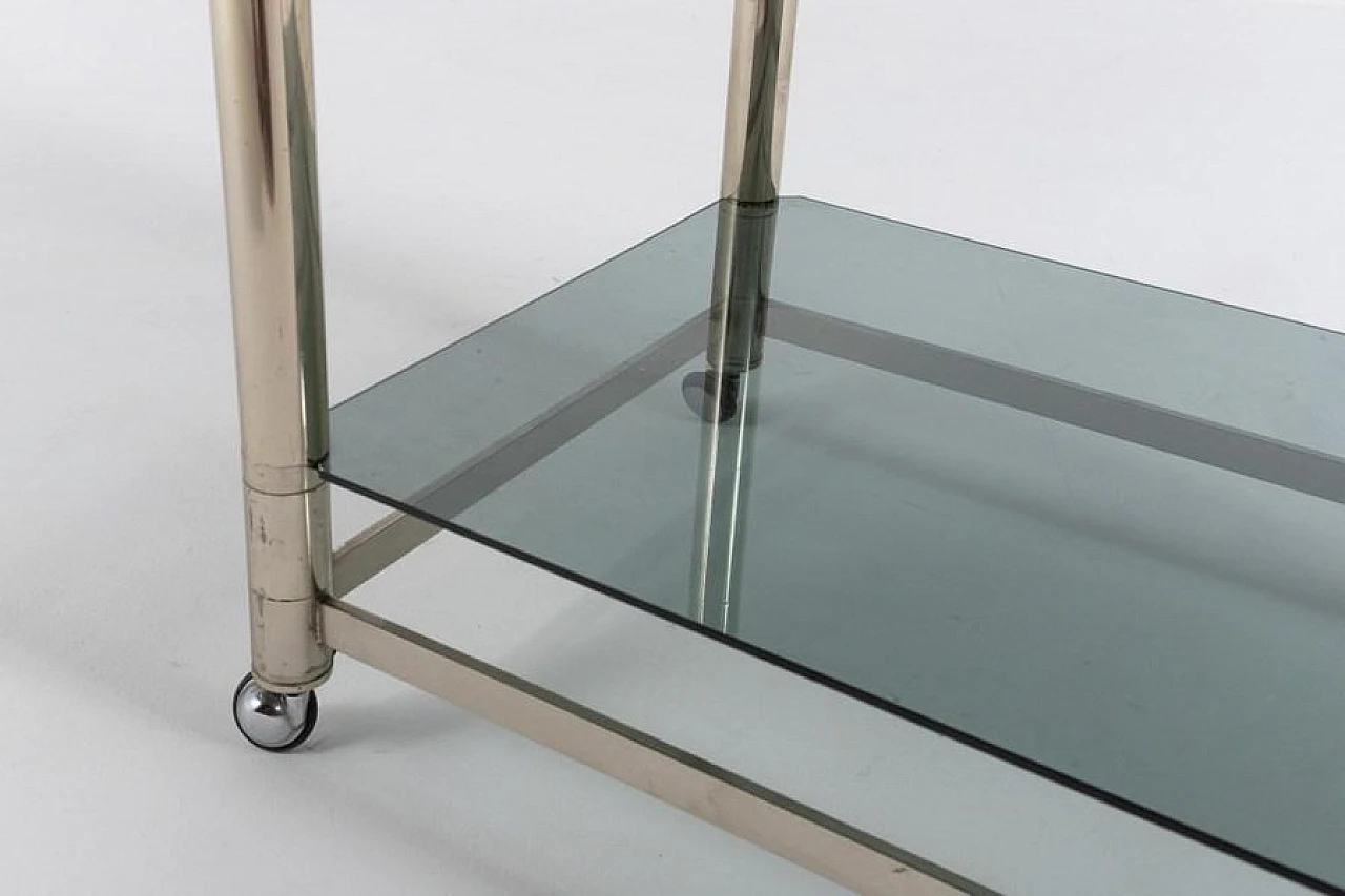 Modern Italian Chromed Steel Serving Cart Side Table, 1970s 9