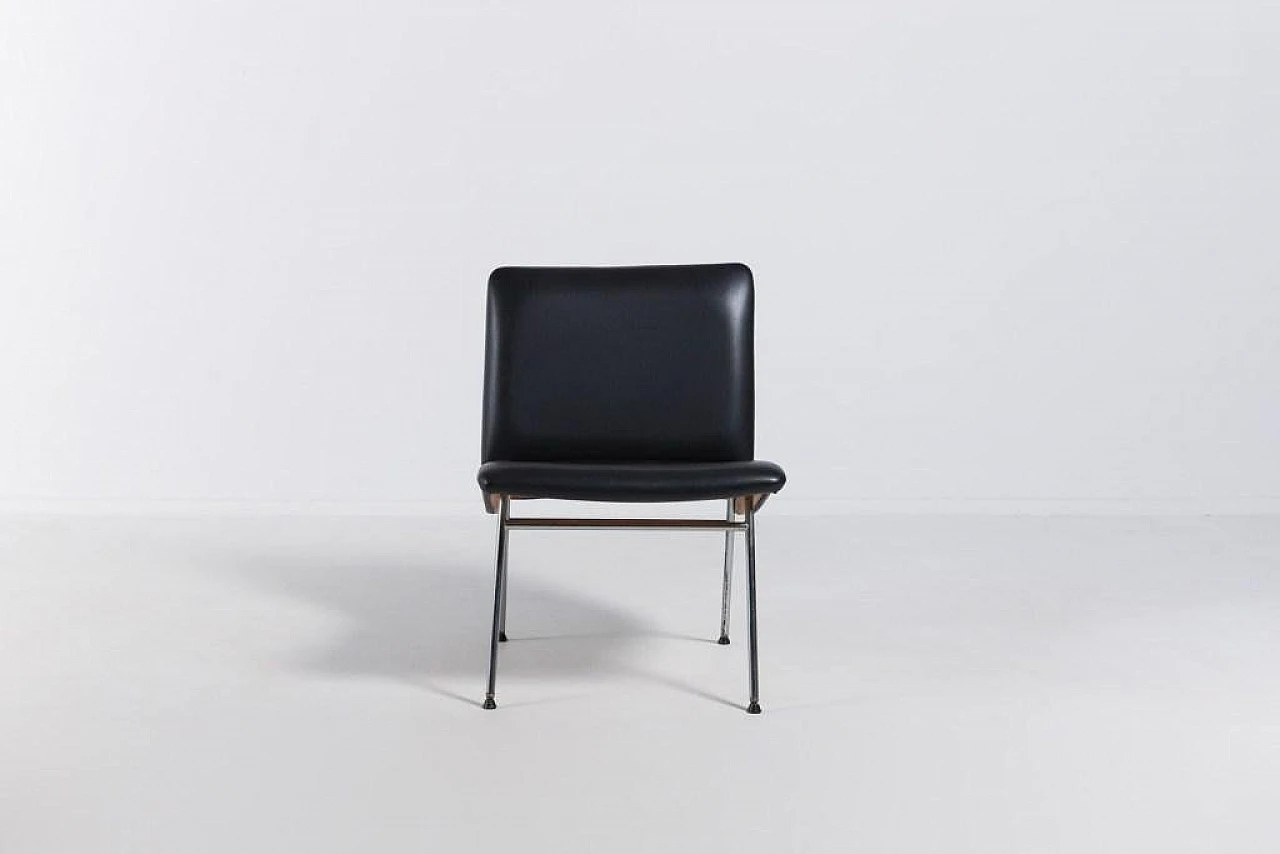 Danish black vinyl chair, 1960s 2