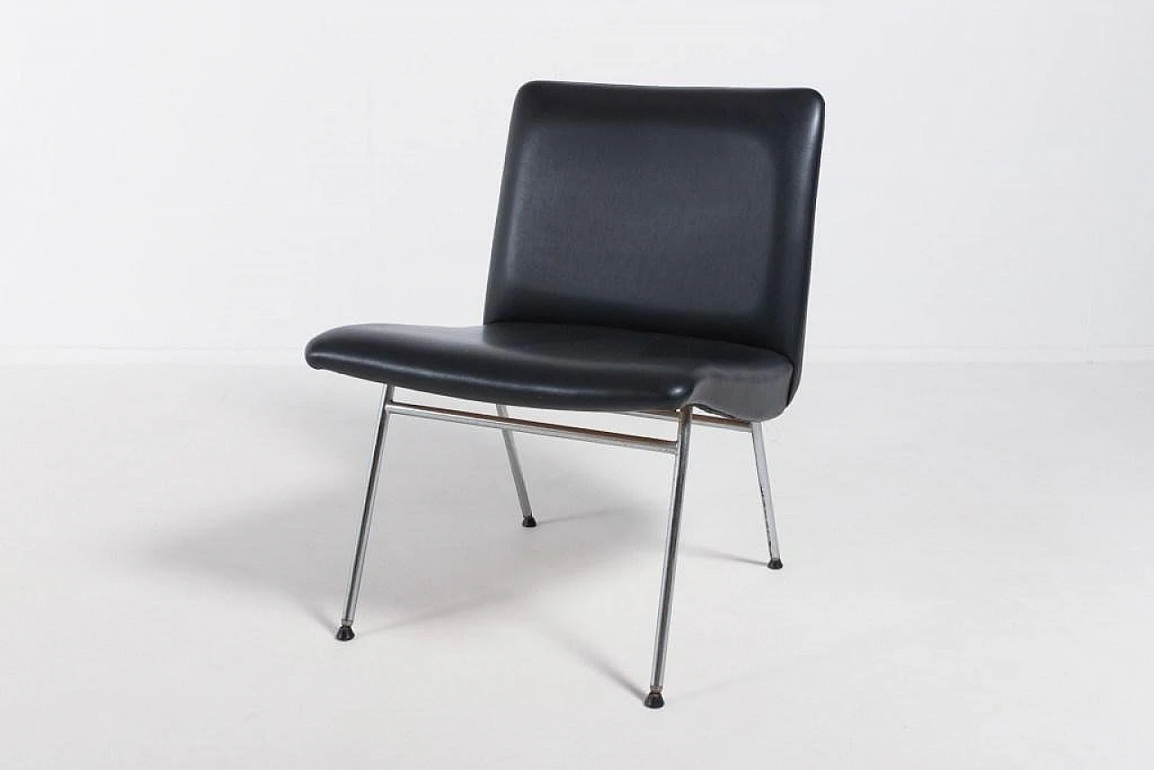 Danish black vinyl chair, 1960s 3