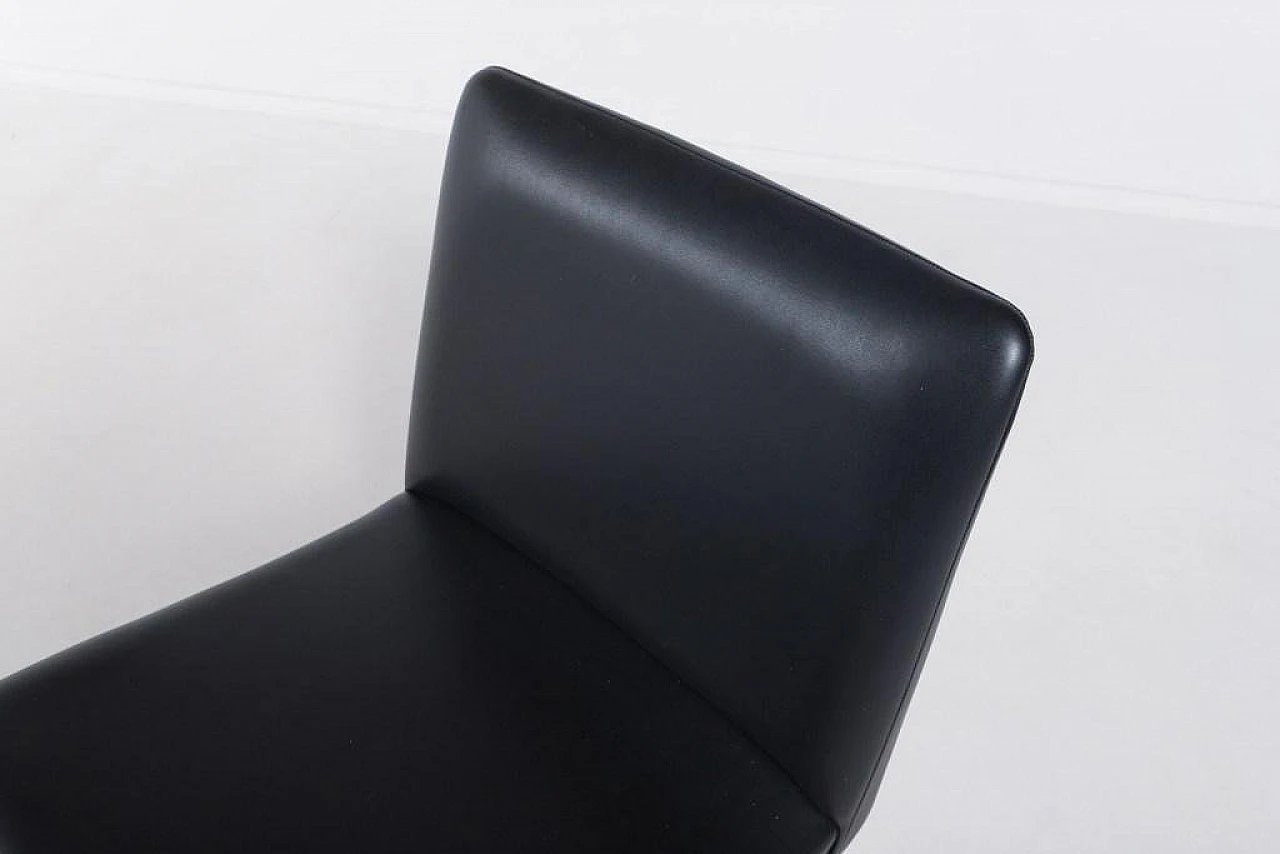 Danish black vinyl chair, 1960s 4