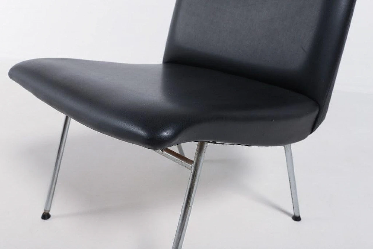 Danish black vinyl chair, 1960s 5