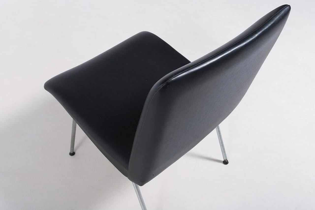 Danish black vinyl chair, 1960s 6