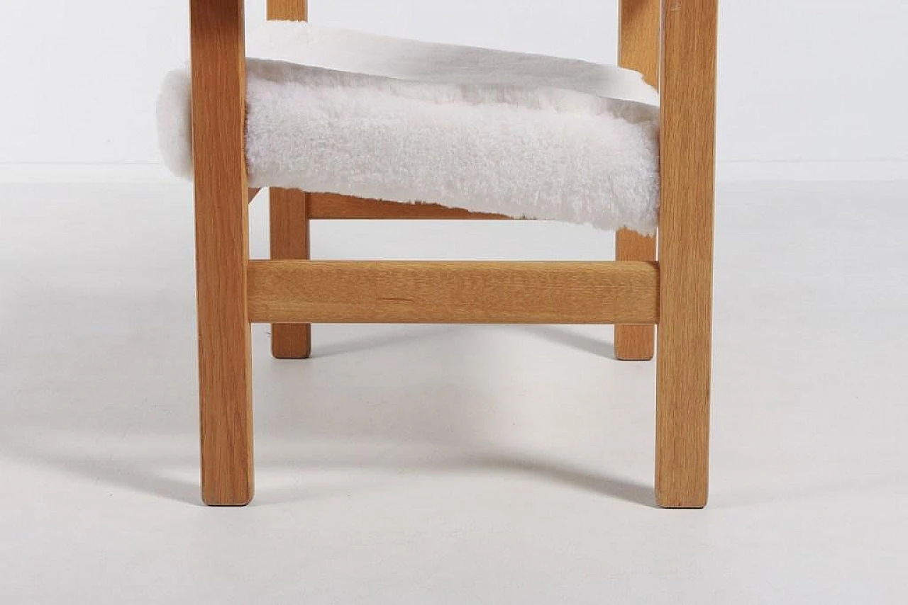 Poltrona in legno e tessuto di Hans Wegner per Getama, fine '900 5