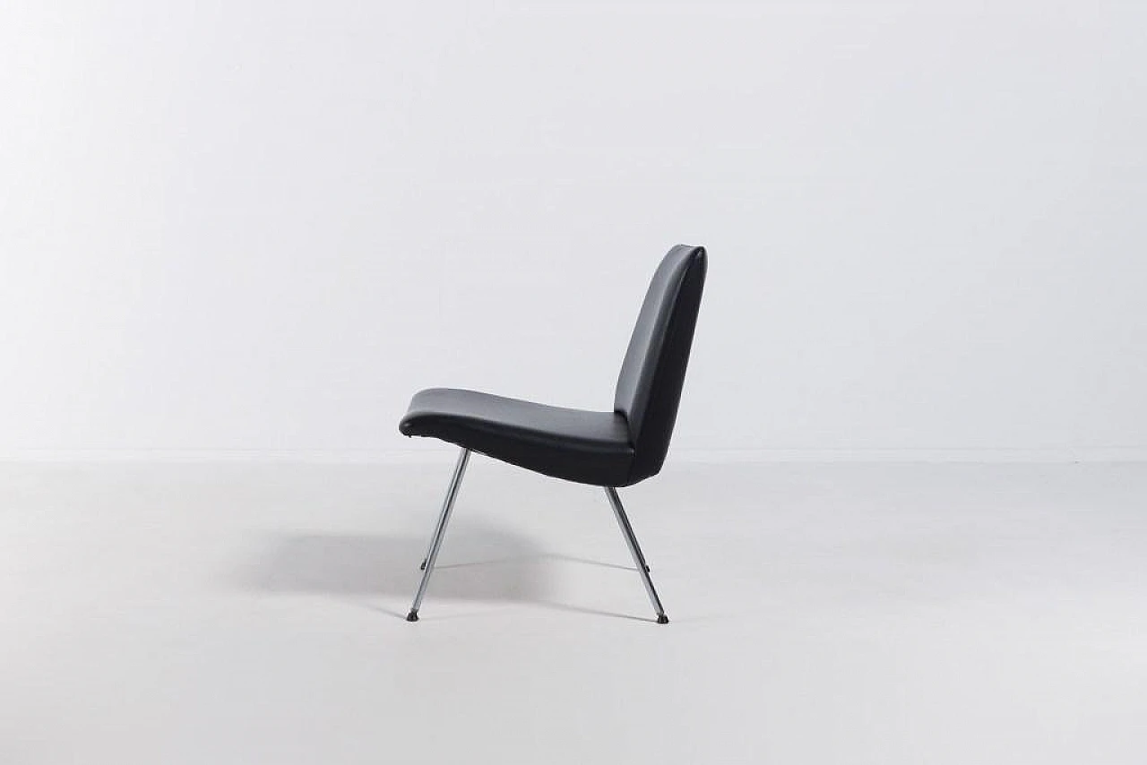 Danish black vinyl chair, 1960s 7