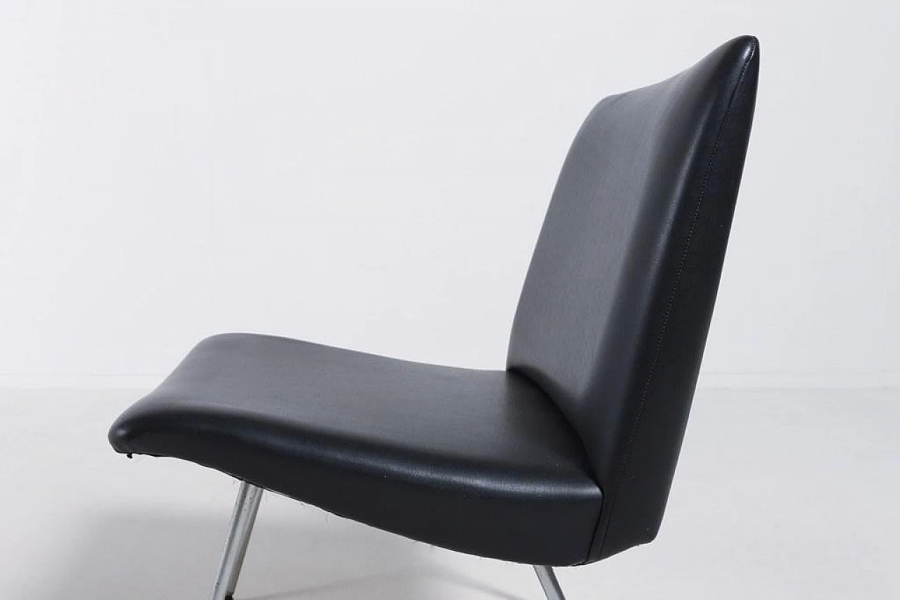 Danish black vinyl chair, 1960s 8