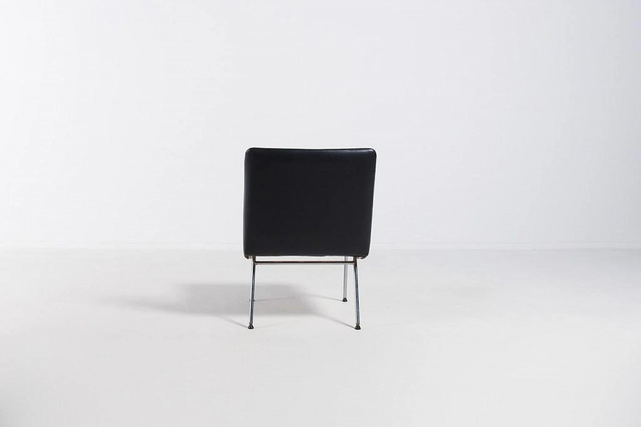 Danish black vinyl chair, 1960s 9