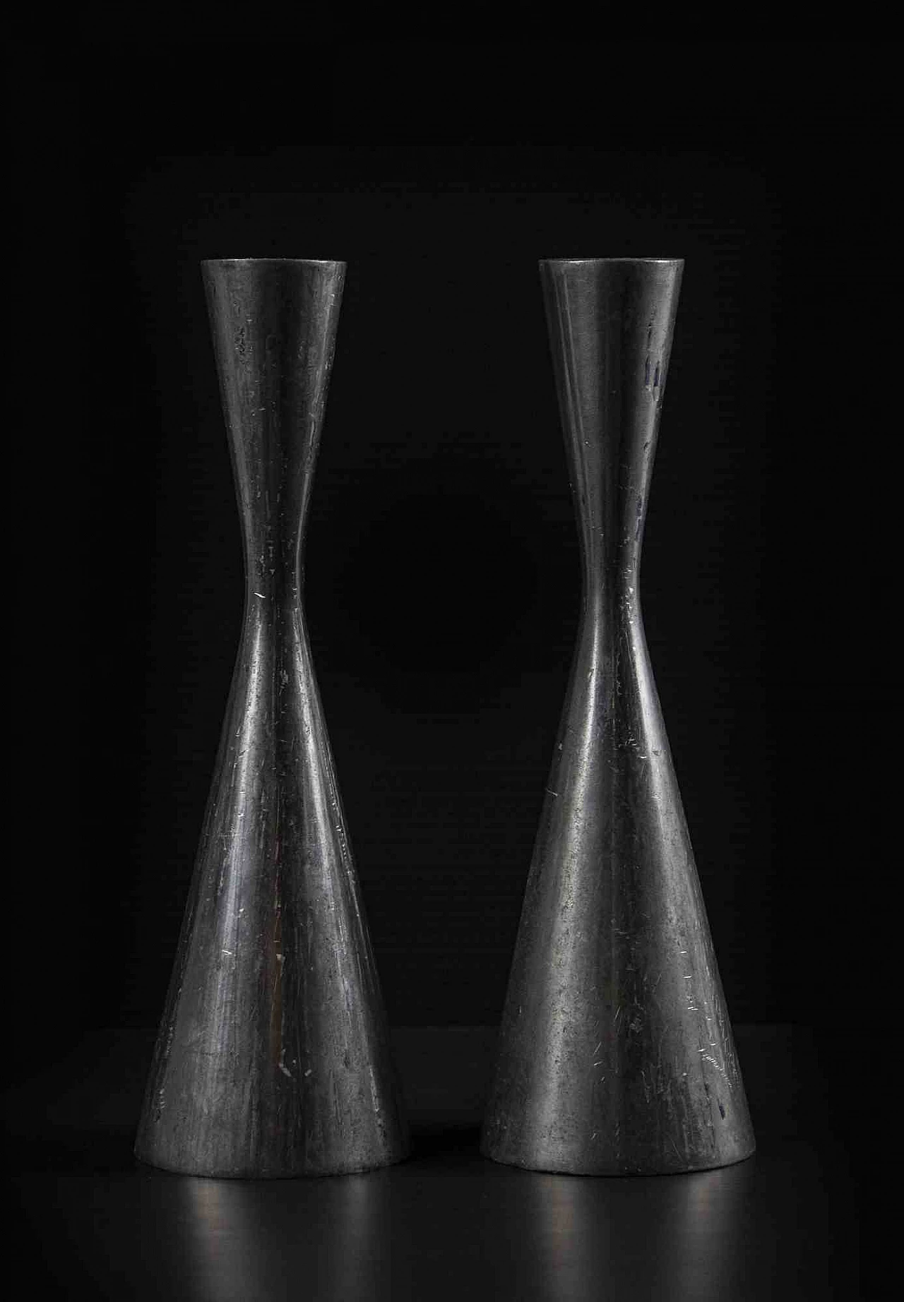 Pair of  brutalist Iron Candlesticks, 2000s 1