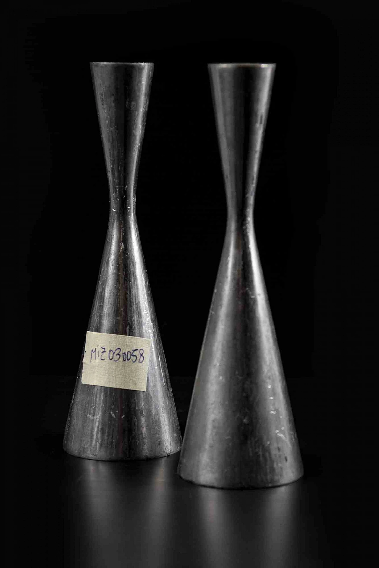 Pair of  brutalist Iron Candlesticks, 2000s 2