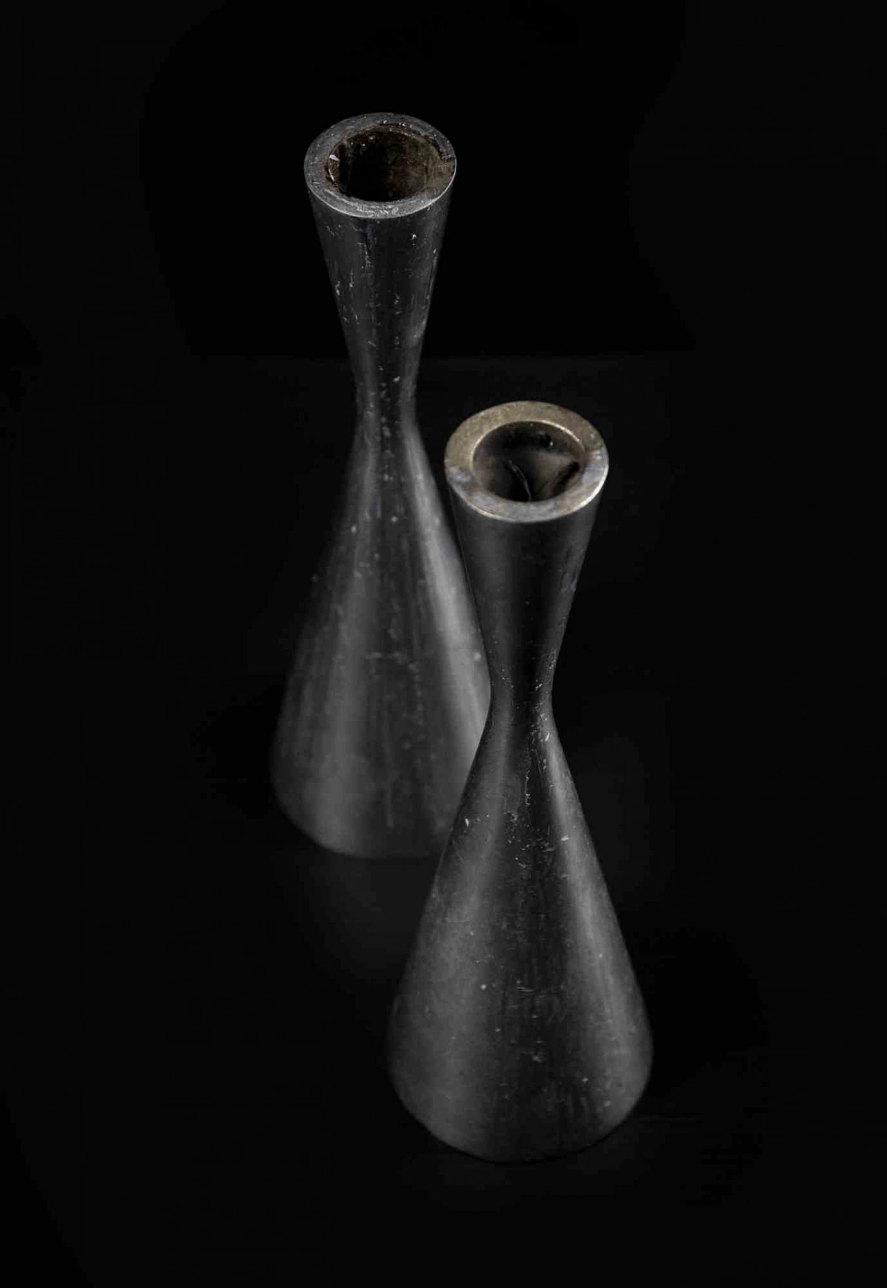 Pair of  brutalist Iron Candlesticks, 2000s 3