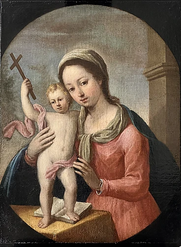 Madonna with Child, oil on canvas, 17th century