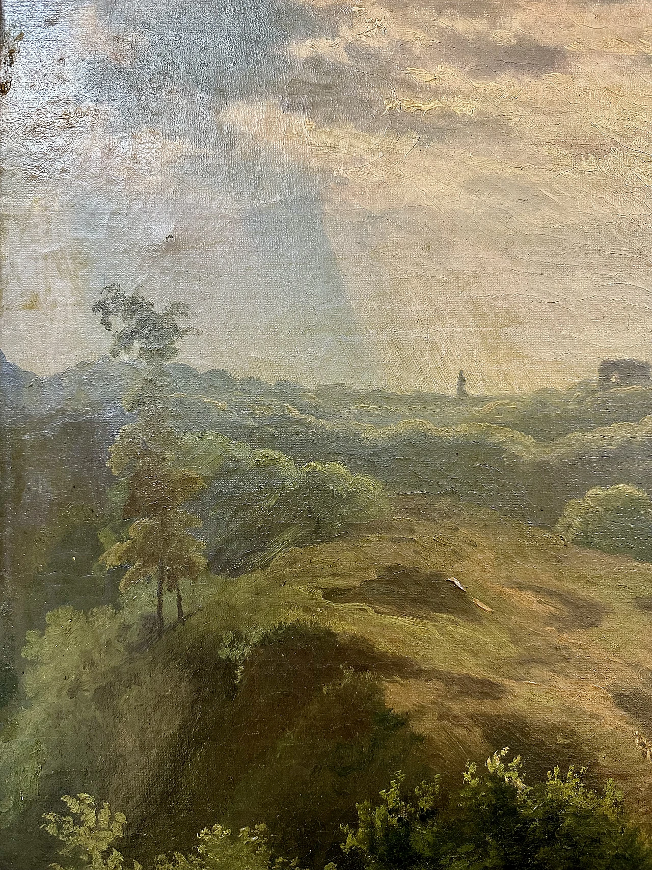 Landscape with figures, oil on canvas, 19th century 3