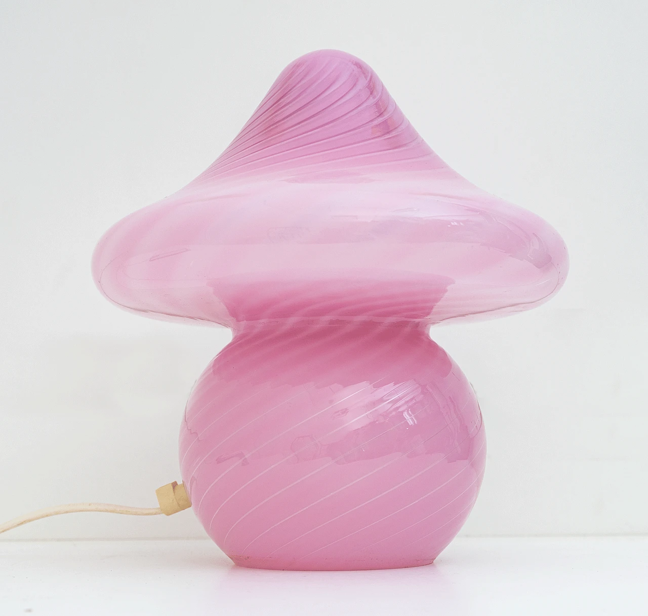 Fungo table lamp in pink Murano glass attributed to Venini, 1960s 1