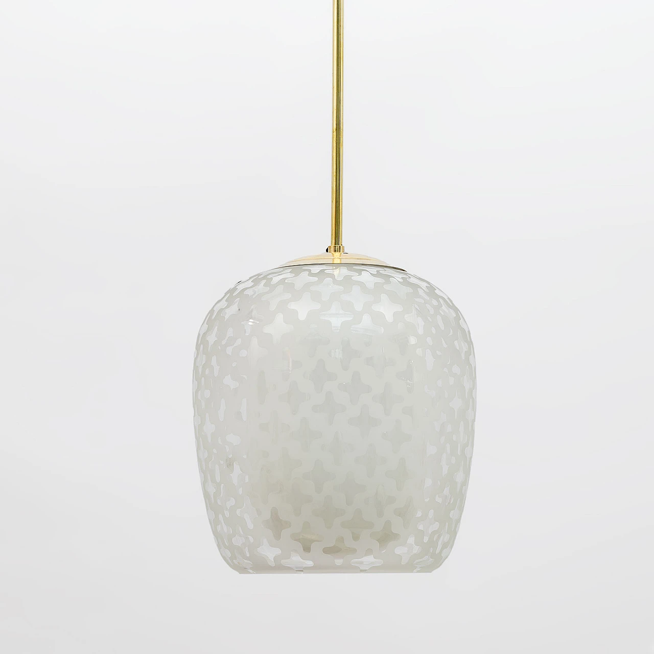 Cora ceiling lamp in glass by W. Wagenfeld for Peill & Putzler, 1950s 1