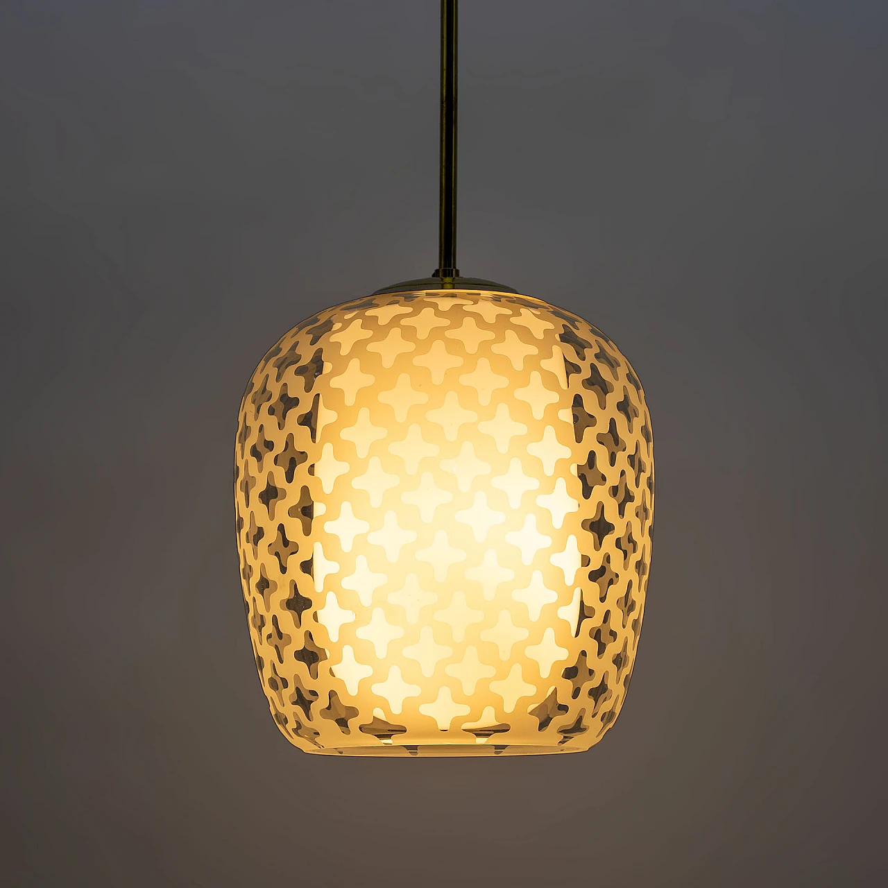 Lampadario Cora in vetro di W. Wagenfeld per Peill & Putzler, anni '50 2